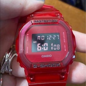 Casio Red Skeleton G-Shock DW5600SB-4 lightly used
